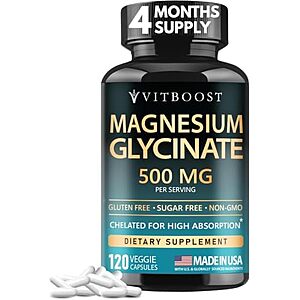 [AC] $7.96* | 120-Ct VitBoost Magnesium Glycinate 500mg Sleep Support Capsules at Amazon