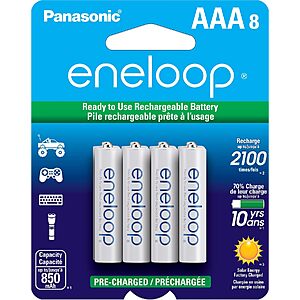 8-Pack Panasonic Eneloop AAA NiMH Pre-Charged Rechargeable Batteries (BK-4MCCA8BA) $15.99 + Free Shipping w/ Prime or on $35+
