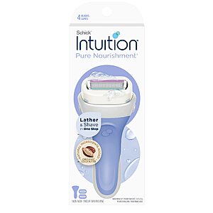 Amazon: Schick Intuition Pure Nourishment Women's Razor Handle + 2 Blade Refills $7.80 (Reg $14.49, ~46% Off) + FS w/ Prime