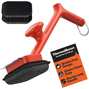 ThermoMaven Bristle-Free BBQ Grill Brush w/ 3 Replaceable Heads (Red) $20 + Free Shipping
