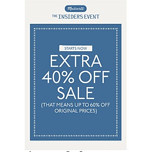 Madewell Insider’s Sale Extra 40% Off Sale