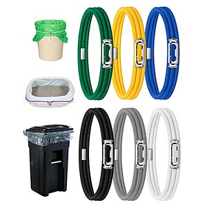Garbage Can Rubber Bands Cord Lock Adjustable Design Trash Can Bands Fits 4-33 Gallon Trash Cans Multifunction Bands Litter Box Bands $6.99