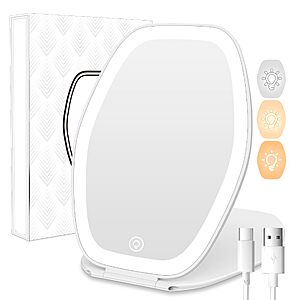 COSYGLOW Travel Makeup Mirror with Light, Portable Hexagon Vanity Mirror $6.99