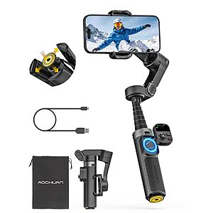 AOCHUAN Smart X3 360° Pan Rotation Gimbal Stabilizer for iPhone w/Remote for Vlogging, Travel $36.48