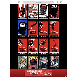 Fanflix Celebrating 60 years of Mission Impossible 2 or More starting at $4.99 each