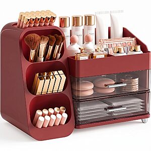 13.58" x 9.76" Booklov Large Acrylic Makeup Organizer (Crystal Red) $18.49 + Free Shipping w/ Prime or on $35+