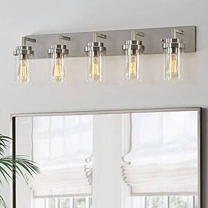 36" 5-Light Black Vanity Light w/ Clear Glass Shade (Black) $75.97 Brushed Nickel $79.97 + Free Shipping