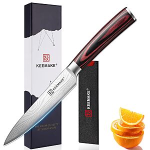 KEEMAKE 5" Utility Knife, Ultra Sharp Paring Knife with Ergonomic Handle