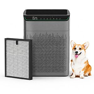 MERONTE Air Purifiers for Smoke Large Room, Up to 1690 Sq Ft, HEPA Filter with PM 2.5 Monitor $49.99