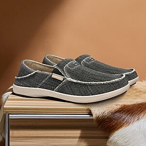 $29.99 AMAZON Size 11 Mens Only Slip On Shoes, Canvas Mens Loafers w Arch Support & Soft Lining Anti-Slip Orthopedic Boat Shoes for Plantar Fasciitis,