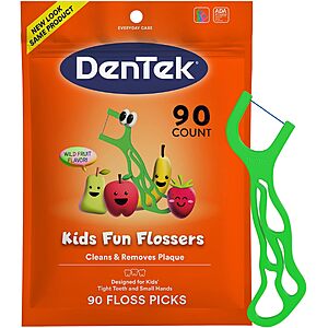 90-Count DenTek Kids Wild Fruit Flavored Floss Picks $1.48 w/ S&S + Free Shipping w/ Prime or on $35+