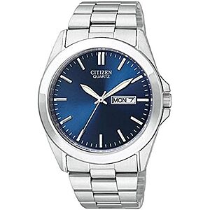 $104.00 | 40mm Citizen Men's Classic Quartz Watch (SS w/ Blue Sunray Dial) at Amazon