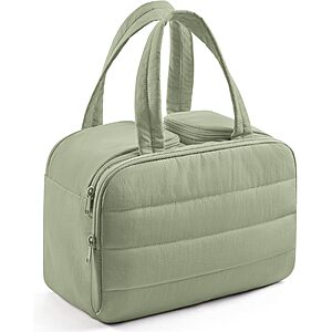 LIGHT FLIGHT Quilted Nylon Travel Toiletry & Makeup Bag w/ Dual Handles (Various) $9 + Free Shipping w/ Prime or on $35+