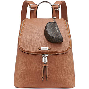 [AC]$49.39: Calvin Klein Women's Zulle Organizational Backpack, Caramel at Amazon