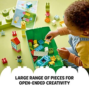 $23.95 AMAZON LEGO DUPLO Brick Box 10913 Building Toys for Ages 1.5+, Develops Fine Motor Skills, W/ Larger Bricks & Figures, Creative Craft, 65 Pieces