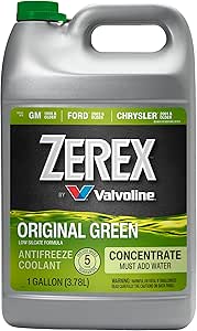 $15.49 AMAZON Zerex Original Green Low Silicate Concentrate Antifreeze/Coolant 1 GA, 128 Fl Oz (Pack of 1) (UNDILUTED)