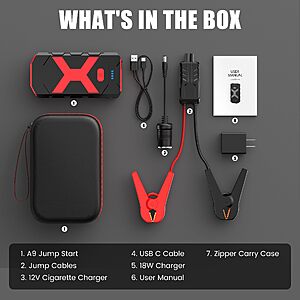 20,000mAh BooKoo A9 4000A Car Battery Jumper w/ QC 3.0, PD 18W $22.20 + Free S/H