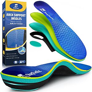 StepTastic High Arch Support Inserts for Men & Women, 220+ LBS Insoles $12