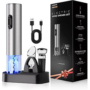 6-Piece BABONIR Rechargeable Electric Wine Opener Set w/ Vacuum Stopper, Aerator, Foil Cutter & Storage Base $14.99 + Free Shipping w/ Prime or on $35+