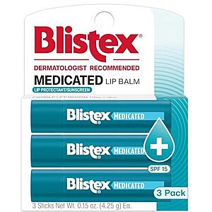 [SnS, AC] $4.58* | 2 × 3-Count Blistex Medicated Lip Balm SPF 15 ($2.29 each) at Amazon