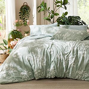 Bedsure 7-Piece Queen Comforter Set (Sage Green Floral) $24.99 + Free Shipping w/ Prime or on $35+
