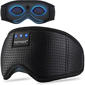 TOPOINT Sleep Mask Bluetooth Headphones and Eye Mask $11.99 AC