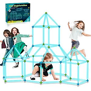 FAILV Fort Building Kit for Kids Glow in The Dark 120 PCS Air Fort Builder Kids $26.39