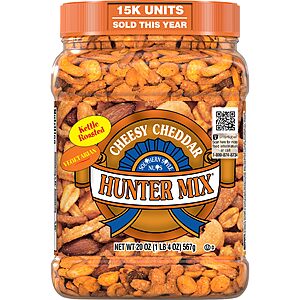 Southern Style Nuts Cheesy Cheddar Hunter Bulk Trail Mix, 20 oz (Pack of 1),Roasted Peanuts,Sesame Sticks,Corn Sticks,Almonds & Cashews,Mixed Nuts~$7.92 With S&S @ Amazon