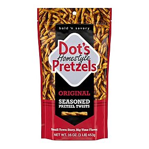 [SnS, AC] $9.14 | 2 × 16-Oz Dot's Homestyle Pretzels Seasoned Pretzel Twists (Original) ($4.57 each) at Amazon