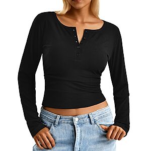 Amazon – CADITEX Women’s Long-Sleeve Henley Shirt - $3.99-$4.99 w/ Code
