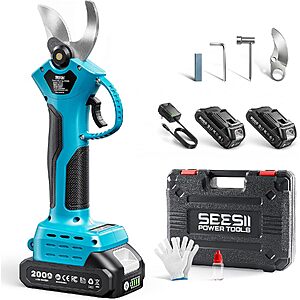 [Prime] SEESII 1.4" Cordless Pruning Shears w/ 2x 2Ah Batteries & Case $39.14 + Free Shipping
