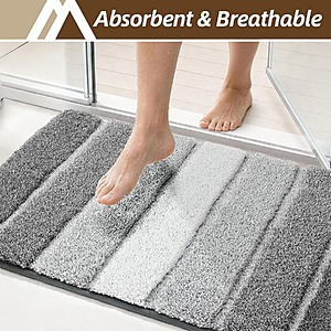 COSY HOMEER Bathroom Rugs 24x17 (Grey) $5.39 & More + Free Shipping w/ Prime or orders $35+