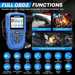 LAUNCH - CR HD V2 Heavy Duty Truck Diesel Full-System Scan Tool (2026) $77