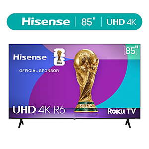 Hisense 85 inch Class 4K UHD LED LCD Roku Smart TV HDR R6 Series - Free Shipping $658