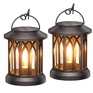 Amazon – TuyLuxe 2-Pack Solar Hanging Lanterns w/ Hooks - $13.85 w/ Code