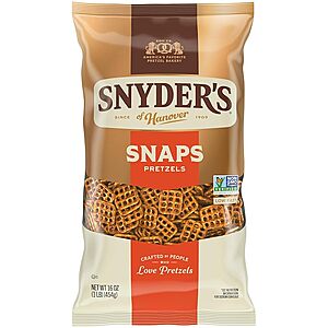 2 x 16 oz Bags Snyder's of Hanover Snaps Pretzels $4.43 with 5% S&S $4.11