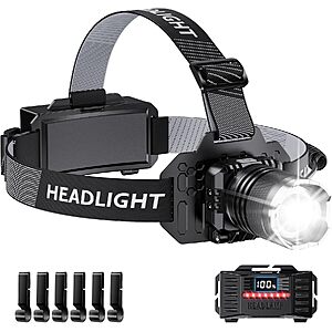 SWZA Rechargeable 90° Adjustable Super Bright Headlamp with 3-Modes & Motion Sensor $12.59 + Free Shipping