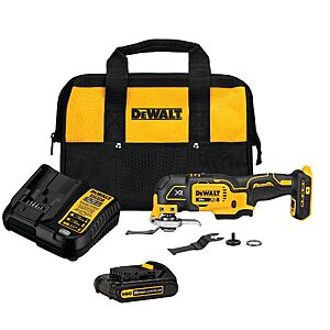DEWALT 20V MAX XR Oscillating Tool Kit with Blades, 3 Speed Cordless Brushless Multitool, Up to 20,000 OPM, LED Light, Battery and Charger Included (DCS356C1), $99, Amazon $98.97