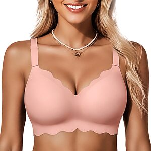 COCOMARTS Jelly Bras for Women No Underwire Wireless Push Up Bra TeaRed,M $9.99
