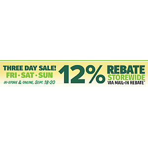 Bomgaars: 12% Storewide Rebate (thru Sept. 20)
