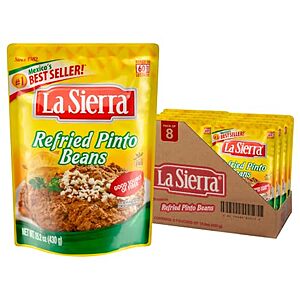 [AC] $7.78 | 8-Pack 15.2-Oz La Sierra Refried Pinto Beans (Pinto Beans) at Amazon