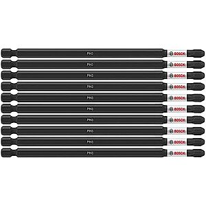 $13.45* | 10-Pack 6" BOSCH Phillips #3 Impact Tough Screwdriving Power Bits at Amazon