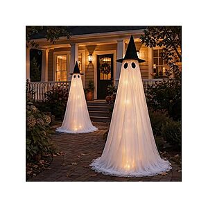 $25.79 | 2 Pack 5 Ft Large Light Up Ghost Decor - Halloween Decorations Outdoor at Woot!