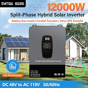 DATOUBOSS 12KW Solar Hybrid Inverter 48V 120/240V Split-Phase $845 + Free S/H