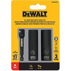 3-Piece 3/8" DEWALT SAE Socket Set $5 or less at Bomgaars w/ Free Store Pickup