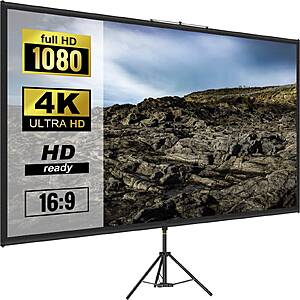 SucceBuy 100 Inch Tripod Projector Screen 16:9 4K HD Portable $28.4 + Free Shipping