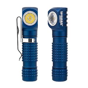 Manker E02 III Everyday-Carry Flashlight, Pocket EDC Flashlight with Magnetic Tail, Reversible Clip (Cool White, Blue) possible YMMV $13.59