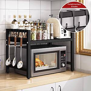 1pc Expandable 42-64cm Microwave Shelf Organizer black $20.4 + Free Shipping