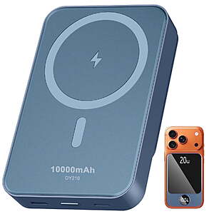 Magnetic Wireless Portable Charger, 10000mAh Power Bank with PD20w Fast Charging, USB C in&Out Battery Pack, Compatible with Mag-Safe