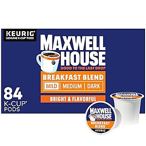 [SnS, AC] $22.91 | 84-Count Maxwell House Mild Roast K-Cup Coffee Pods (Breakfast Blend) at Amazon